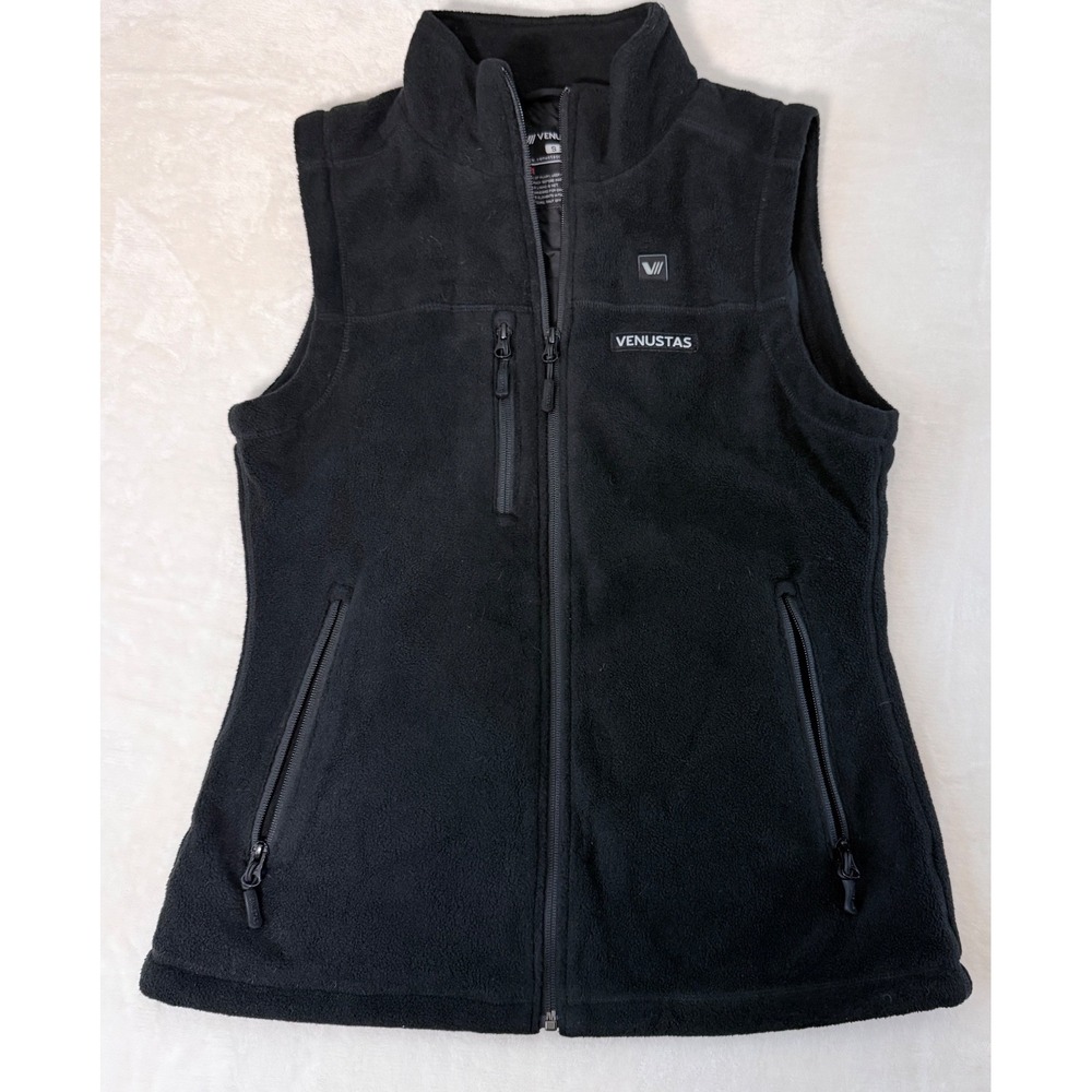 Venustas‎ Heated Fleece Vest Black Full Zip Battery Pack Size S